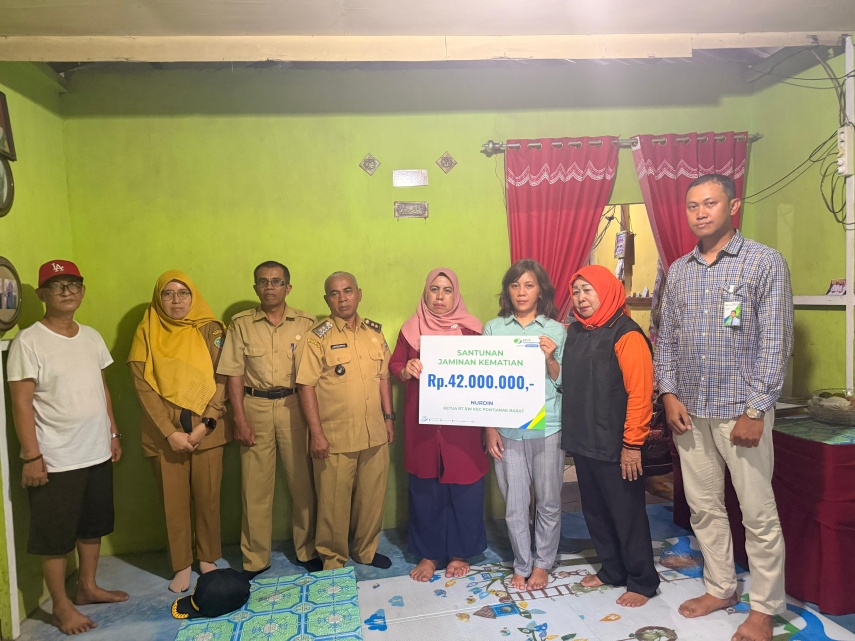Ketua RT di Pontianak Barat Meninggal, Ahli Waris Terima Santunan Rp 42 Juta dari BPJS Ketenagakerjaan