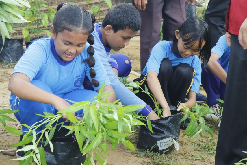 Smart Tani Go to School, Siswa SDN 002 Bontang Barat Belajar Bertani sejak Dini