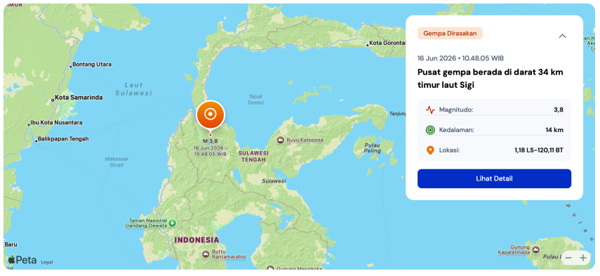 Gempa M 6,7 Guncang Sulawesi Tengah, BMKG: Dipicu Aktivitas Sesar Palolo dan Tak Berpotensi Tsunami