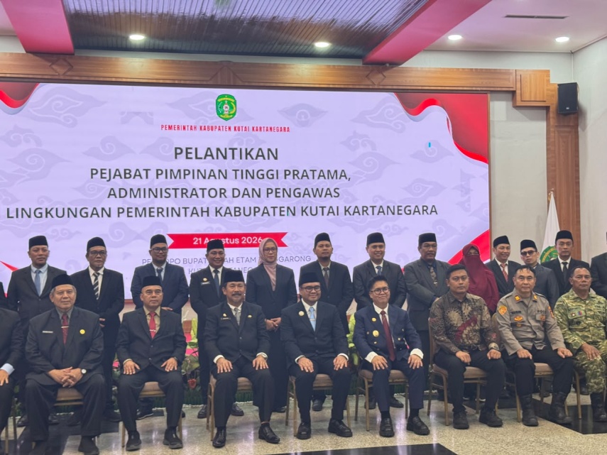 Jabatan Strategis Pemkab Kukar Mulai Terisi, 9 Kepala OPD Dilantik