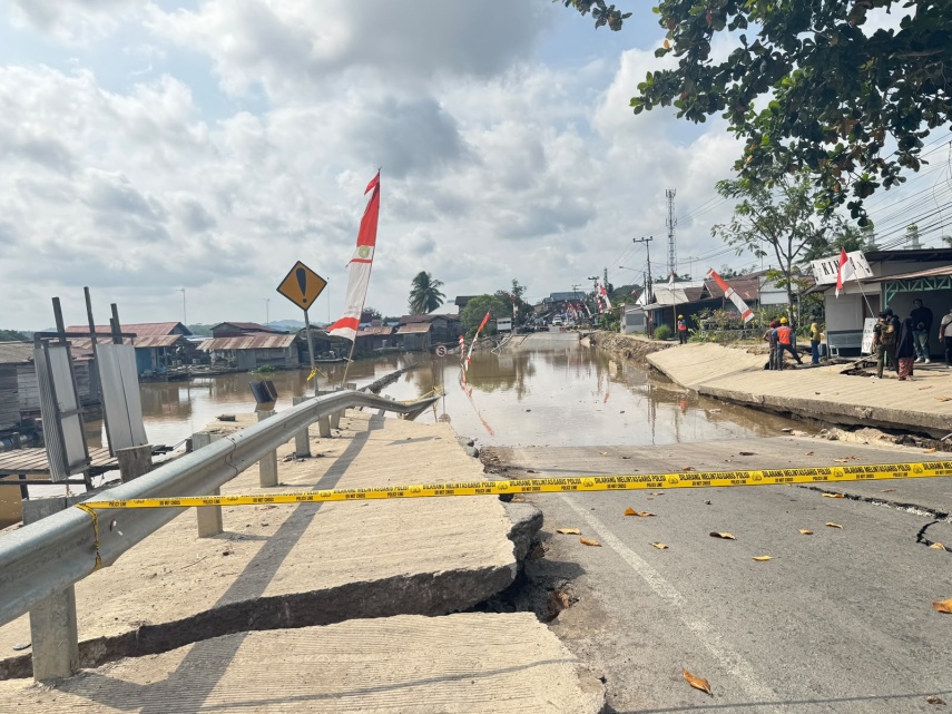 Jalan Nasional di Dusun Margasari Jembayan Amblas, BBPJN Kaltim Bakal Siapkan Jembatan Bailey