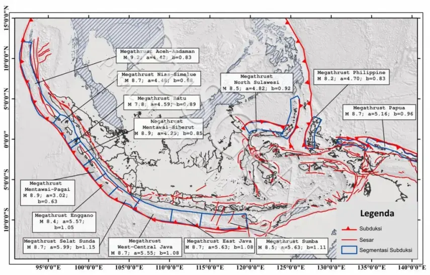 Bukan Prediksi Gempa, Pemetaan Terbaru Catat 14 Segmen Megathrust Ancam Wilayah Indonesia