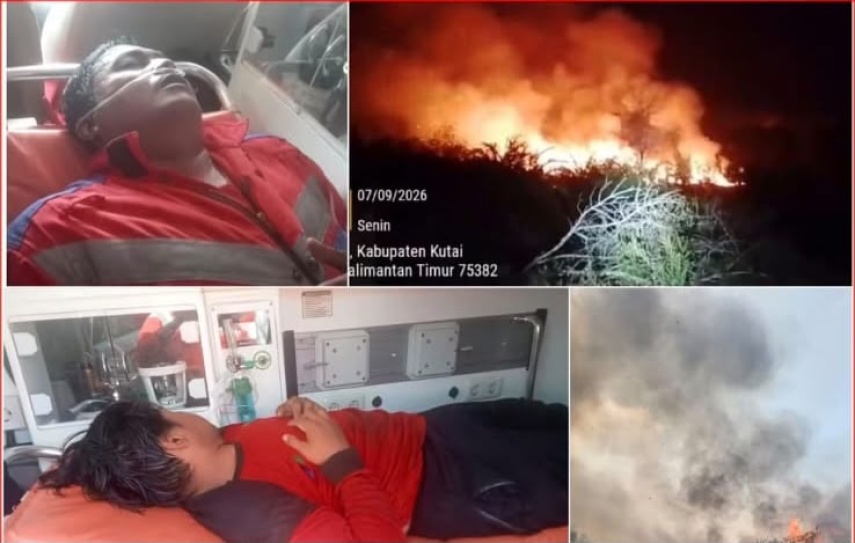 Hampir Sebulan Berjibaku Tangani Karhutla di Muara Badak, 4 Petugas Tumbang