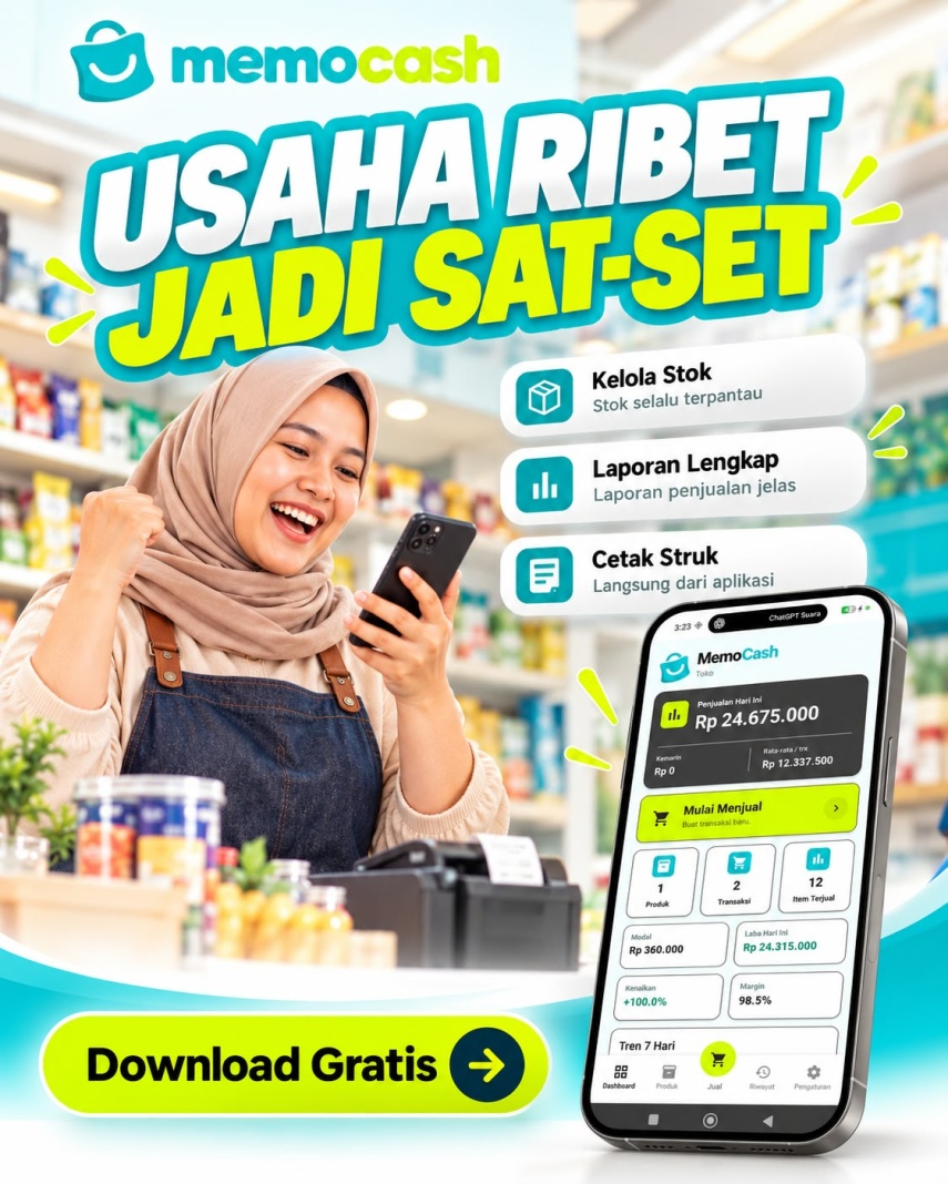 MemoCash Diluncurkan, Aplikasi Kasir Offline untuk Pelaku UMKM