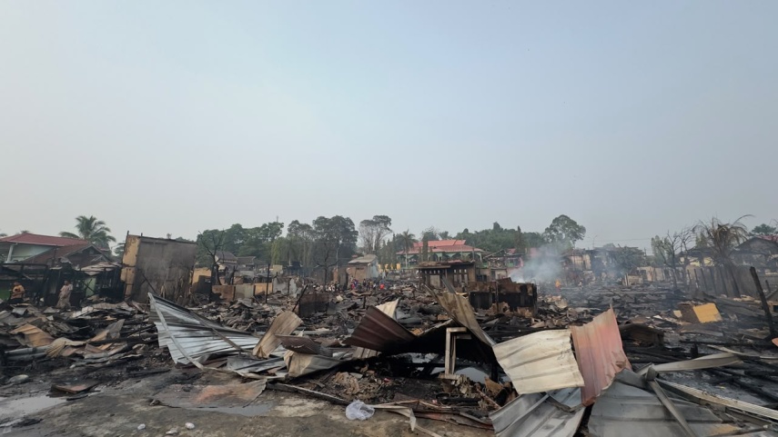 Kebakaran di Kawasan Jalan Danau Aji Tenggarong, 151 Jiwa Terdampak dan Puluhan Rumah Hangus